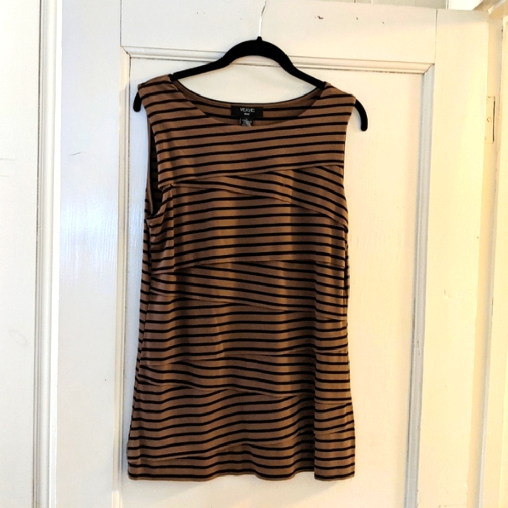 3/$15 SALE !! Verve size L women's sleeveless striped top